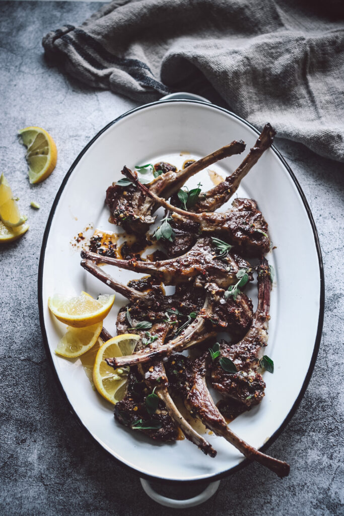 Grilled Lemon Oregano Lamb Chops 