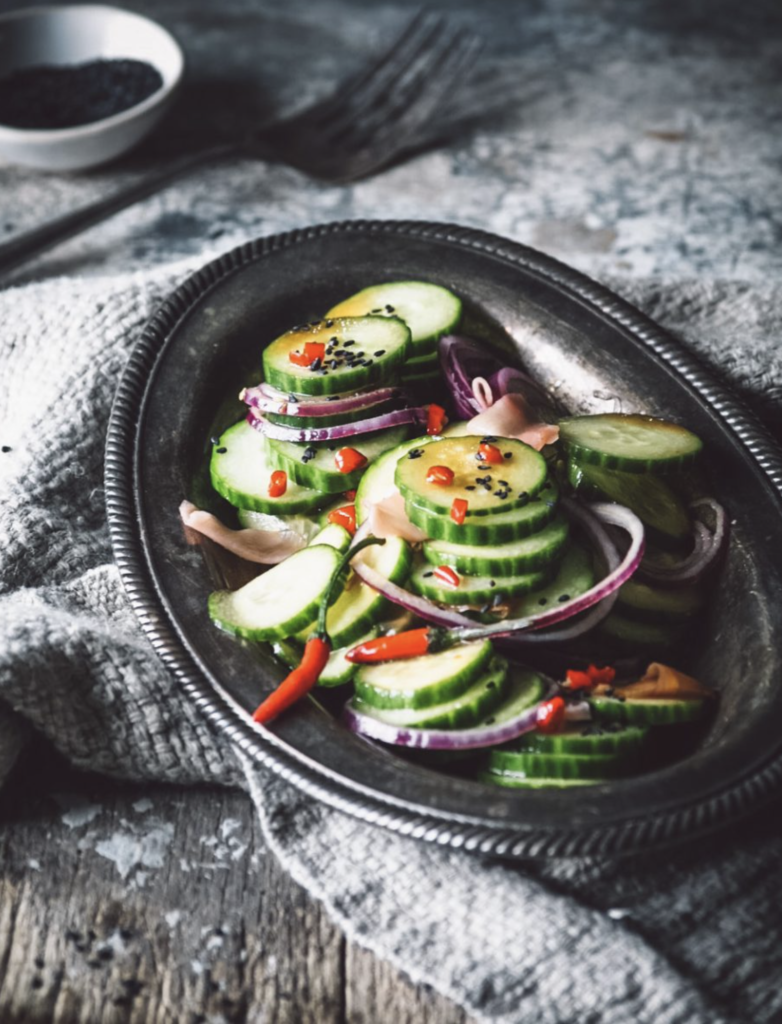 TERIYAKI SWEET CHILI CHICKEN AND SPICY CUCUMBER SALAD