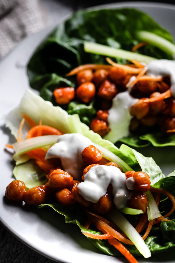 BUFFALO CHICKPEA LETTUCE WRAPS