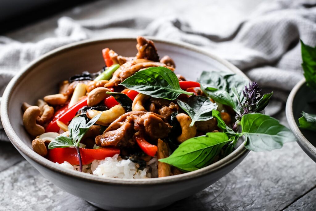 THAI BASIL CASHEW CHICKEN STIR-FRY