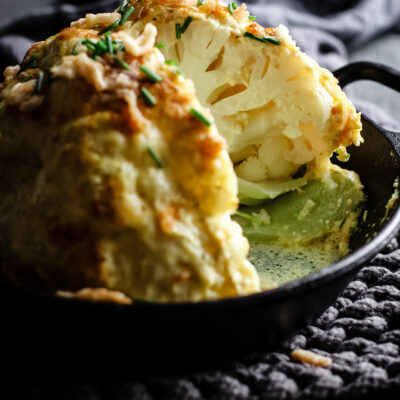 CHEESY MUSTARD ROAST CAULIFLOWER