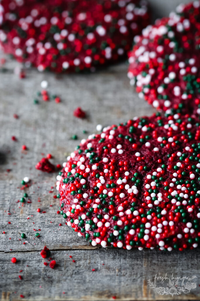 RED VELVET SPRINKLE COOKIES