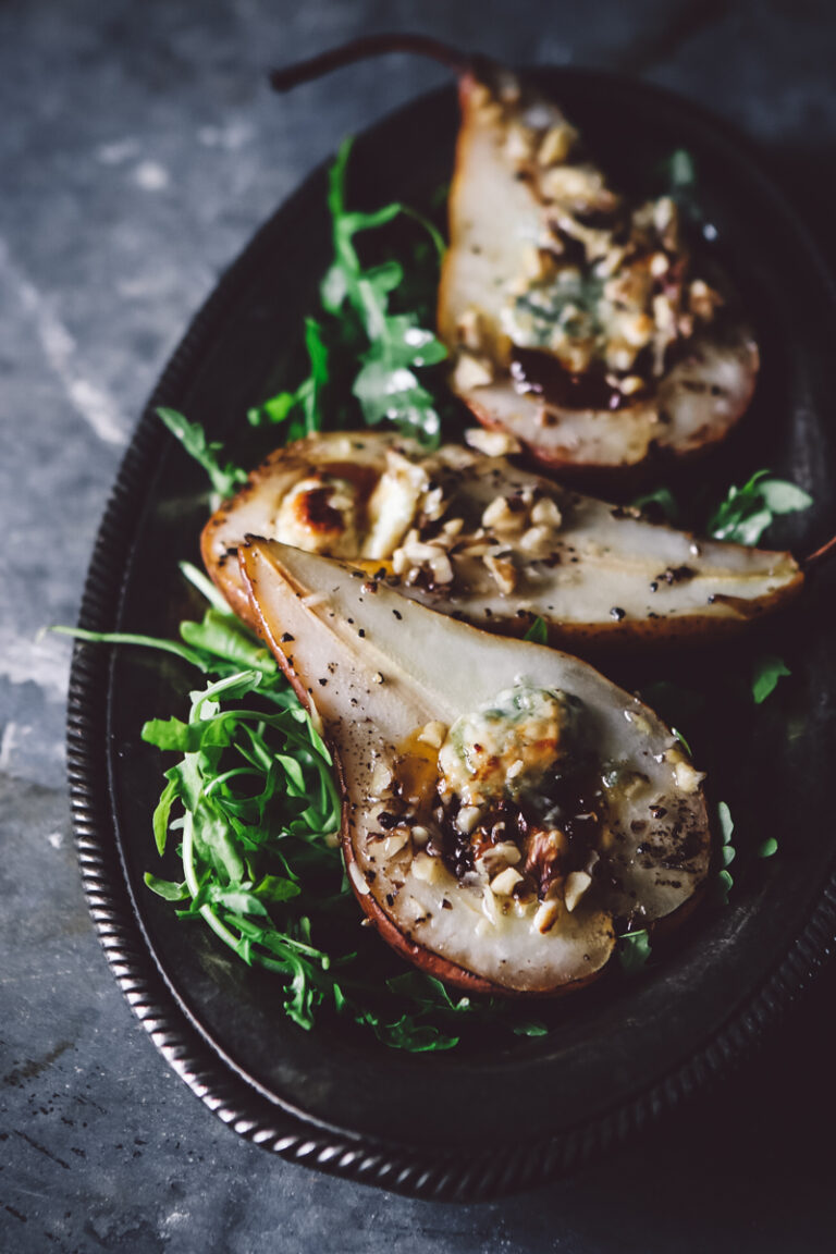 BLUE CHEESE HONEY BAKED PEARS