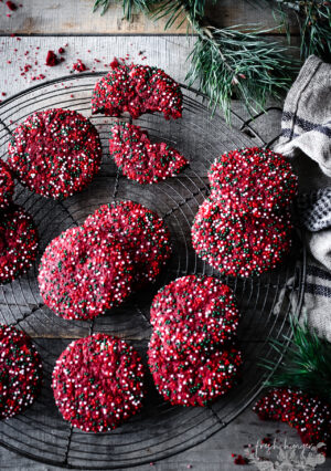 RED VELVET SPRINKLE COOKIES