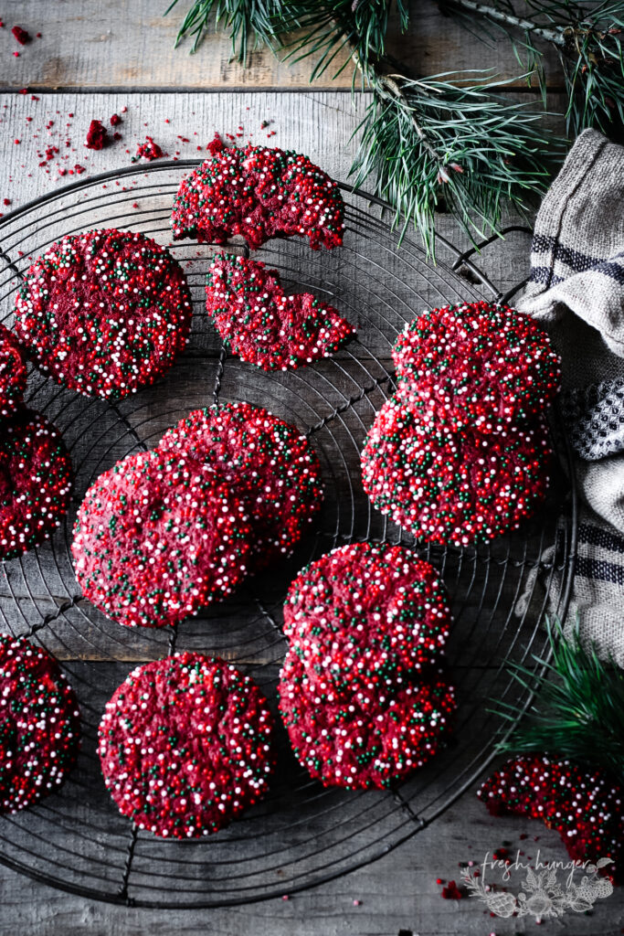 RED VELVET SPRINKLE COOKIES