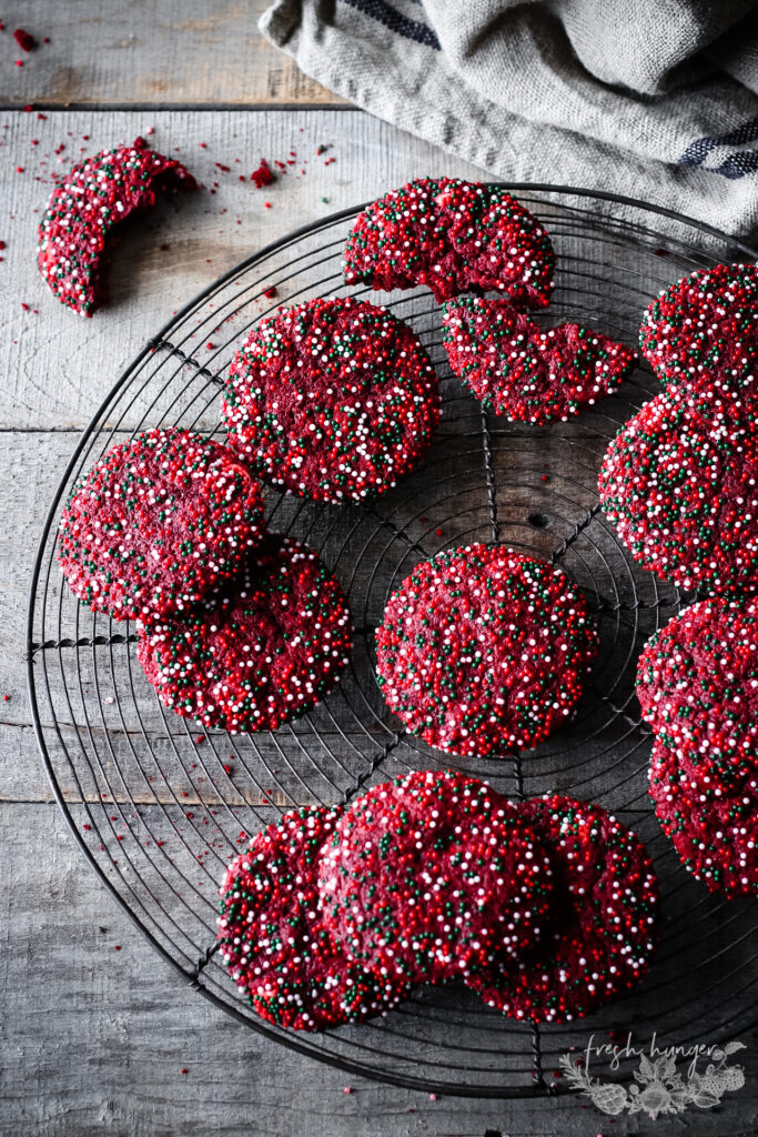 RED VELVET SPRINKLE COOKIES