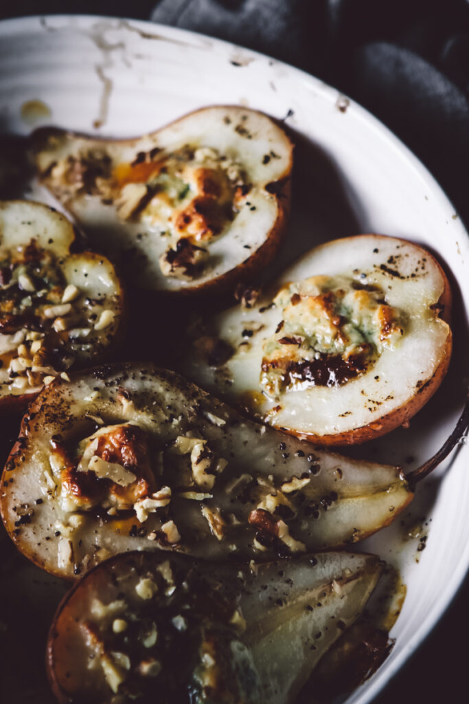 BLUE CHEESE HONEY BAKED PEARS