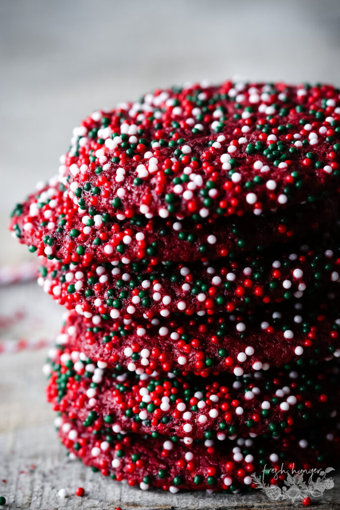 RED VELVET SPRINKLE COOKIES