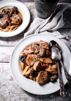 French Country Pork with Apples & Prunes