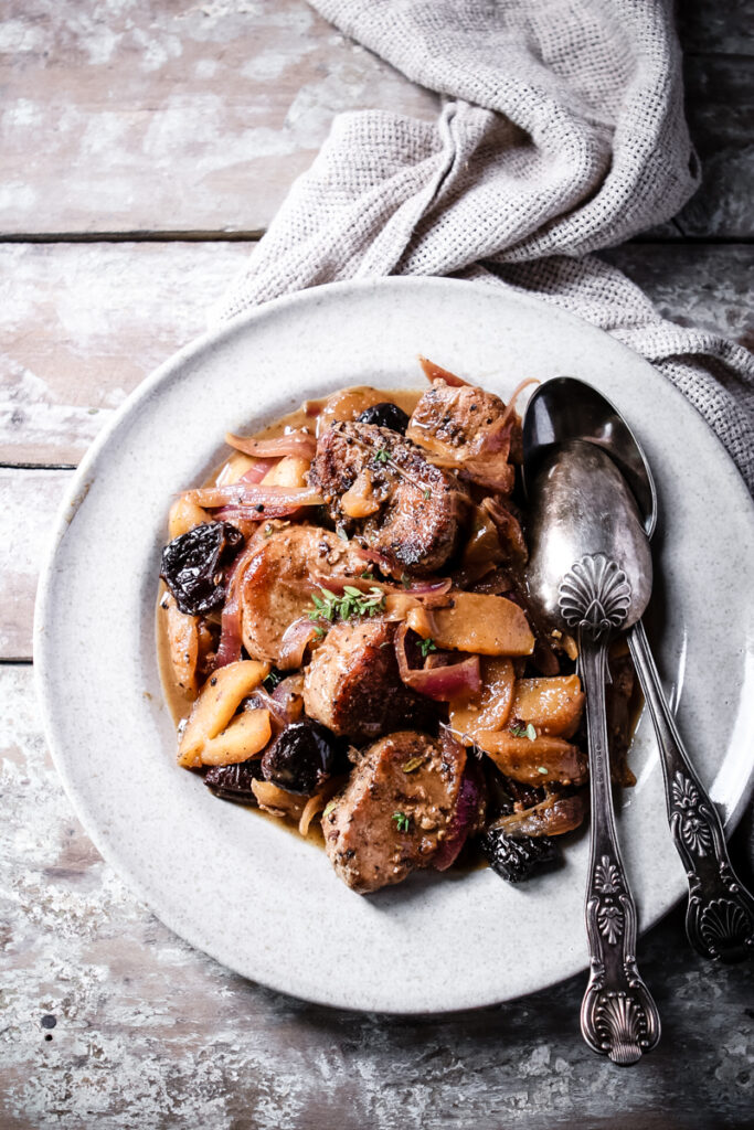 French Country Pork with Apples & Prunes 