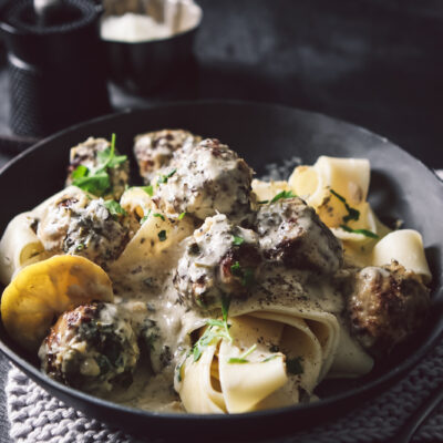 CREAMY LEMON ASIAGO CHICKEN MEATBALLS