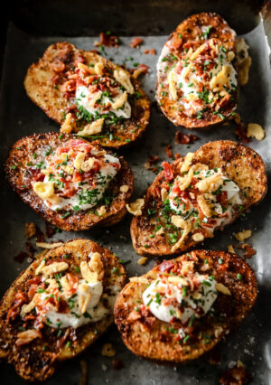 loaded air fryer potatoes