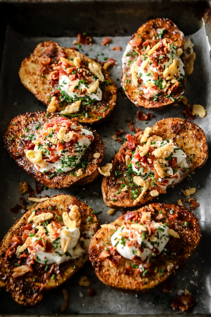 loaded air fryer potatoes