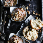 lemon-glazed zucchini walnut muffins