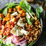 nutty blue cheese spinach salad
