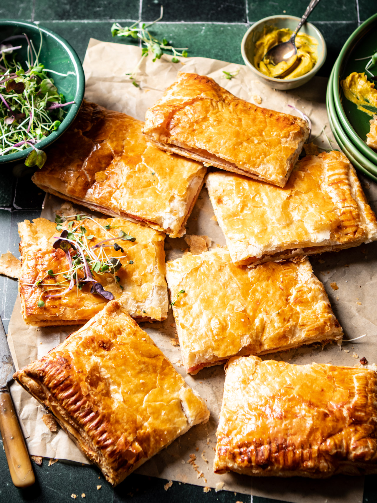 HAM AND CHEESE SLAB PIE