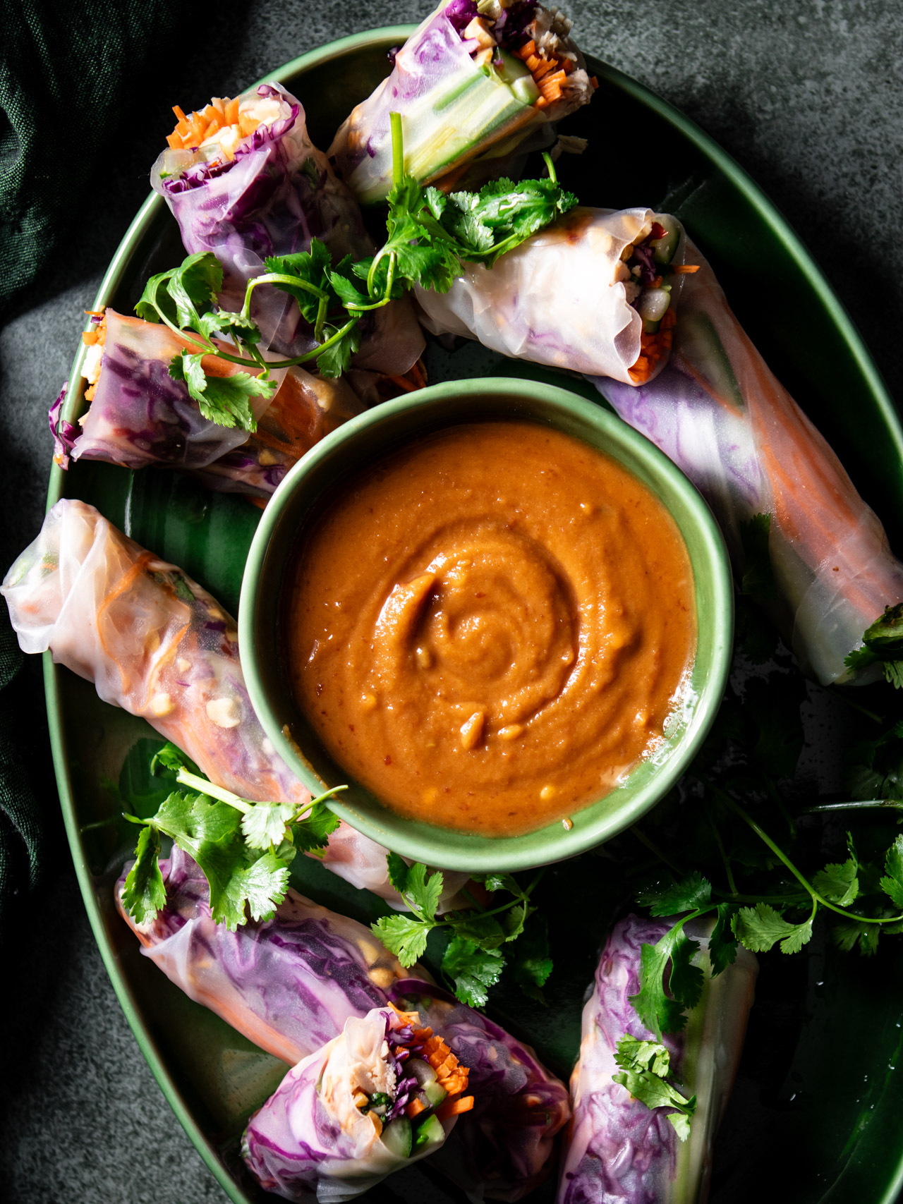 chicken and peanut fresh rice rolls