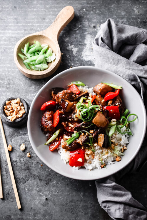 KUNG PAO CHICKEN AND EGGPLANT
