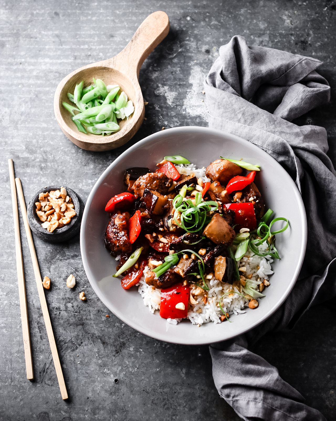 KUNG PAO CHICKEN AND EGGPLANT