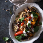 roasted moroccan eggplant with couscous