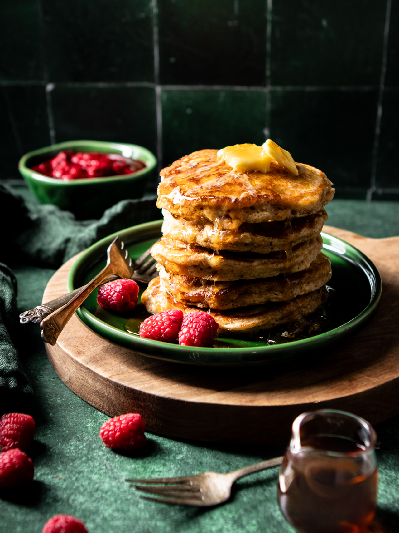 one-bowl higher fiber pancakes