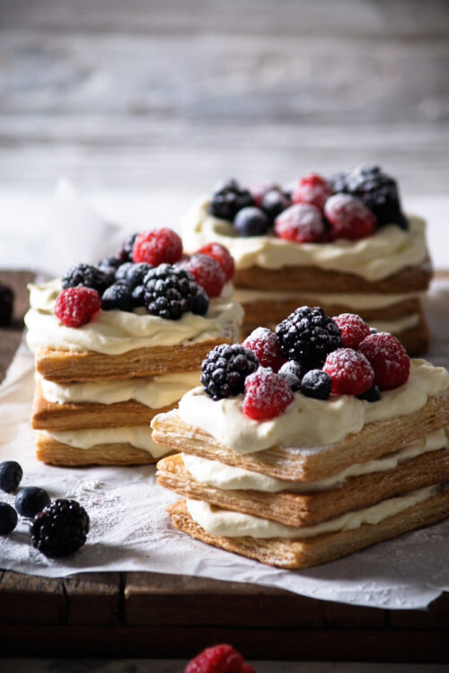 berry lemon cream mille fueille