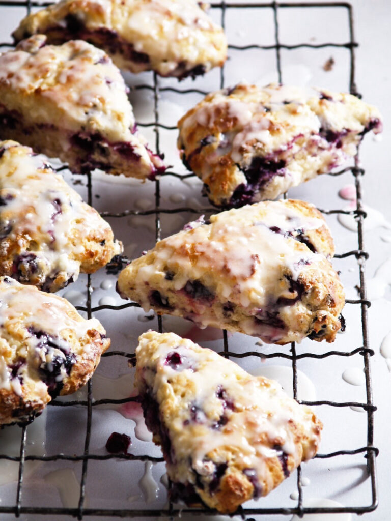 blueberry lemon-glazed scones