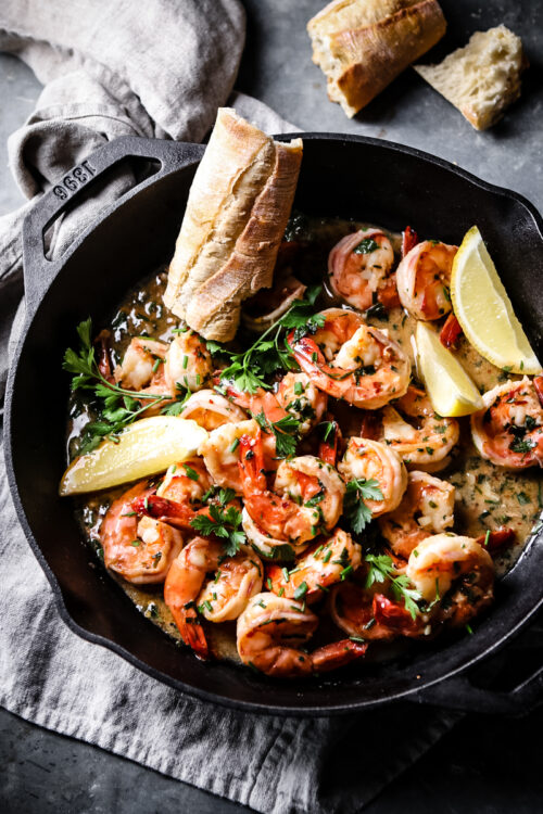 lemon miso shrimp