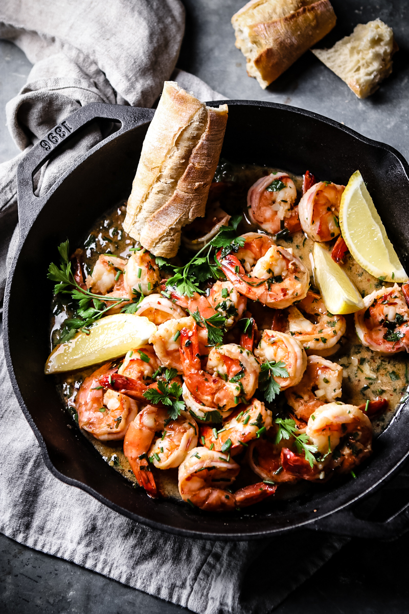 lemon miso shrimp