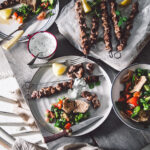 pork souvlaki with fattoush