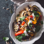 Moroccan-inspired roasted eggplant couscous